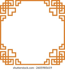 golden Square Frame with Geometric Pattern