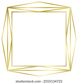 Golden square frame isolated on white. Interesting frame . Vector frame for text, photo, card, certificate, picture, banner, poster. Gold