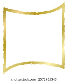 Golden square frame isolated on white. Old worn frame . Vector frame for text, photo, card, certificate, picture, banner, poster. Gold	