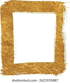 Golden Square Frame Isolated on White