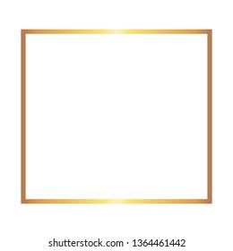 Golden square frame on the white background. Perfect design for headline, logo and sale banner. Vector