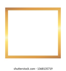 Golden square frame on the white background. Perfect design for headline, logo and sale banner. Vector