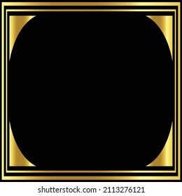 Marco cuadrado dorado sobre el fondo blanco. Diseño perfecto para titular, logotipo y banner de venta. Vector