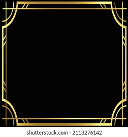 Golden square frame on the white background. Perfect design for headline, logo and sale banner. Vector