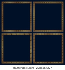 Golden square frames in ancient greek style