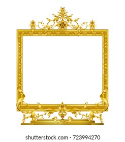 Golden square mirror frame