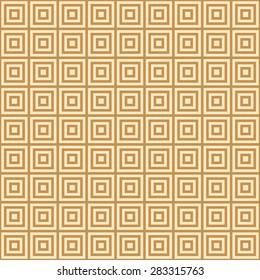 golden square on a  yellow background endless east pattern, vector illustration
