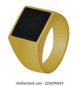 Golden square ring. vector illustration