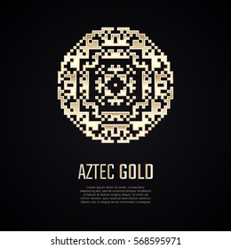 Golden square shape. Gradient premium logotype. Isolated aztec logo. Business identity concept for jewelry, precious company or jewellery boutique