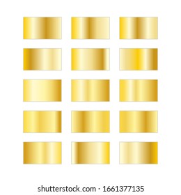 Golden squares collection.Vector set of gold gradients.