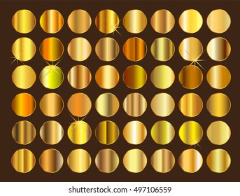 Golden squares collection.Vector set of gold gradients.