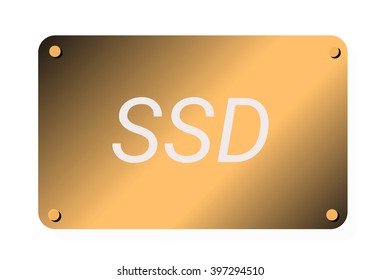 Golden SSD. vector illustration