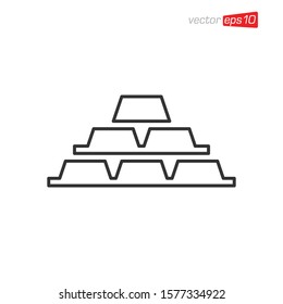 Golden Stack Icon Design Vector