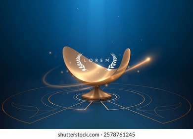Golden stage with light effects
