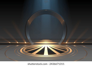 Goldene Bühne mit Lichteffekt