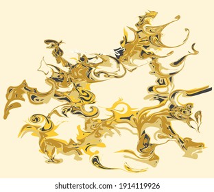 Golden stains like resin, abstract  background