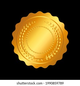 Golden stamp badges seal quality labels. ribbons isolated on white background. Sale medal badge guarantee round vector