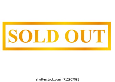 Golden Stamp Effect : Sold Out,  Isolated on White 