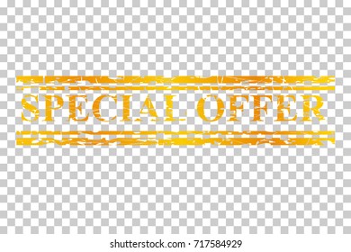 Golden Stamp Effect : Special Offer, at Transparent Effect Background
