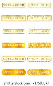 Golden Stamp Effect : Special Offer, Isolated on White
