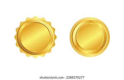 golden stamp with horizontal ribbons isolated on white background. luxury seal. vector design element