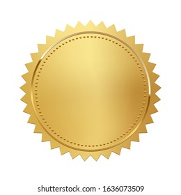 Golden Stamp Isolated On White Background. Luxury Seal. Vector Design Element