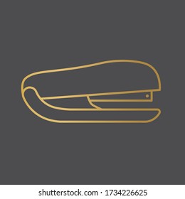 icono de grapadora dorada- ilustración vectorial