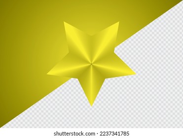 Icono de la estrella dorada 3d con sombra sobre fondo transparente. Ilustración del vector