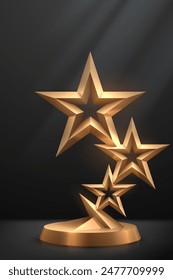 Premio estrella de oro sobre fondo negro