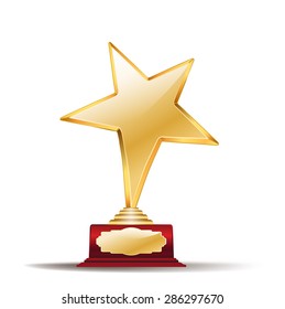 golden star award on white