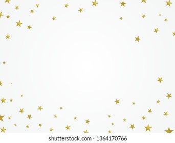 Golden star background that fell on a white background