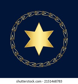 Golden star badge prize vector illustration