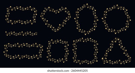 Golden star border and frames set