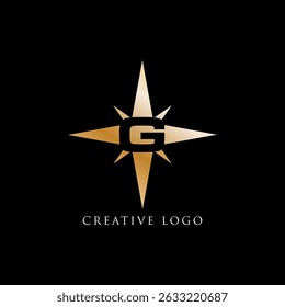 Golden Star Compass Logo with Letter G