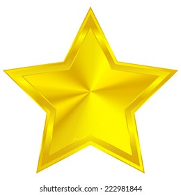 Golden star with conical gradient with bevel effect