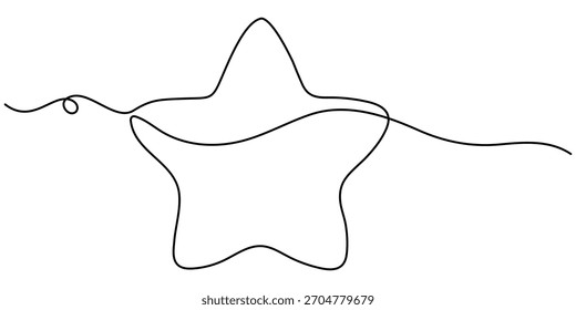 estrella dorada continua dibujo de una línea, continuo dibujo de una línea de una estrella delineada abstracta con colores dorados. Ilustración vectorial minimalista. 
