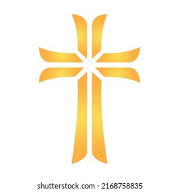Golden Star Cross vector illustration