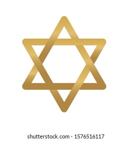 golden star of David icon- vector illustration