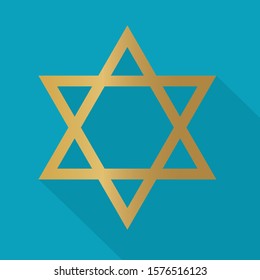 golden star of David icon- vector illustration
