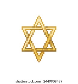 Goldener Stern von David, Pixel Art