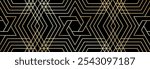 Golden star of David, seamless pattern on a white background. Gift wrap or holiday banner.