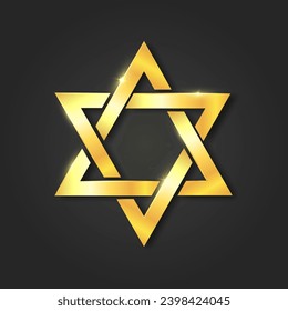 Golden Star of David vector illustration