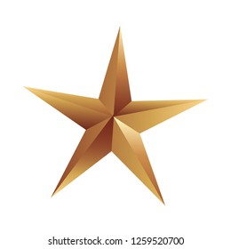 golden star decoration on white background