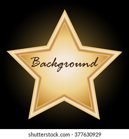  Golden star. Design element for your advertising banner. An empty space ready for your text, advertising or product. Vector illustration