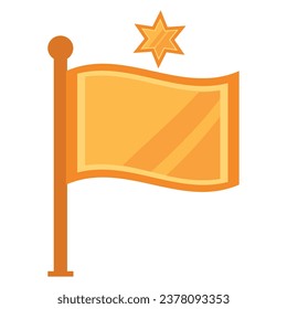 vector de bandera estrella dorada aislado