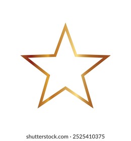 Estrella de oro en el archivo de Vector de contorno plano