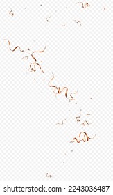 Fondo transparente del vector de diversión de estrella dorada. Plantilla De Confetti Aislada. Rama de celebración de la cinta de opciones. Diseño Swirl De Lujo.