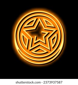 golden star game award neon light sign vector. golden star game award illustration