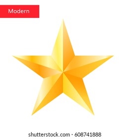 Golden star . High quality 3d star symbol 