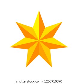 Golden star icon isolated on white background. Element for your design works. Flat style vector illustration.